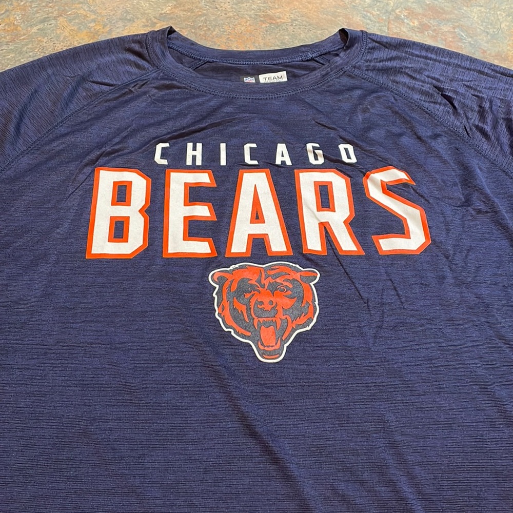 NFL Chicago Bears Navy Blue and Orange T-Shirt